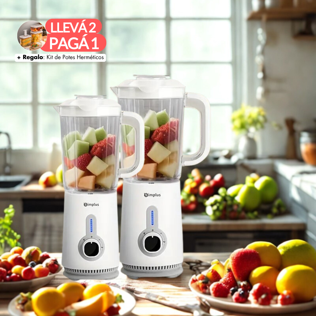 Llevá 2 y Pagá 1 - Trittura Todo Simplus, Procesador 3 en 1 de Alta Potencia + Regalo Kit de Potes Herméticos al Vacío